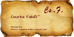Csurka Fabó névjegykártya